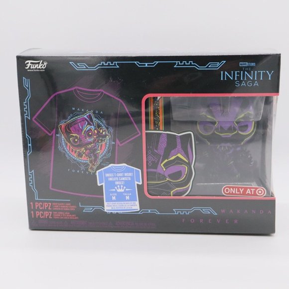 Funko POP! Tees Wakanda Forever The Infinity Saga Size M Tshirt & Black Panther - Picture 3 of 6